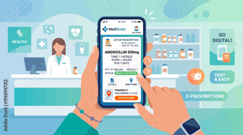 Online Pharmacy and Prescription Order Concept