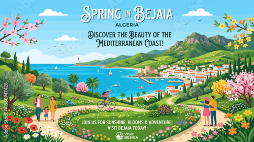 Springtime in Bejaia Algeria with Mediterranean Coast View