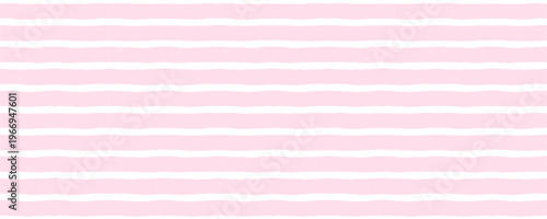 Baby watercolor stripe seamless pattern with pink horizontal stripes and soft line texture. Watercolor baby stripe pattern for nursery wallpaper or fabric