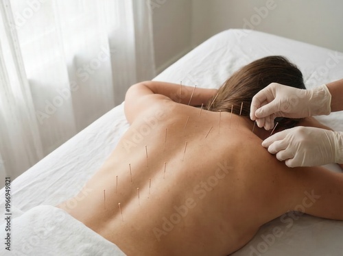 Calm Acupuncture Therapy Room with Natural Light, Minimalist Wellness Clinic Interior, Holistic Healing Space