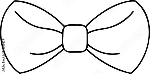 Clean black outline drawing of a classic bow tie symbol for elegant design projects
