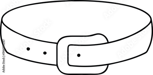 Clean line depiction of an everyday fashion belt with a sturdy buckle