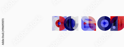 Abstract geometric shapes, overlapping colors, white background. Minimalist design, modern aesthetic, vibrant hues present.