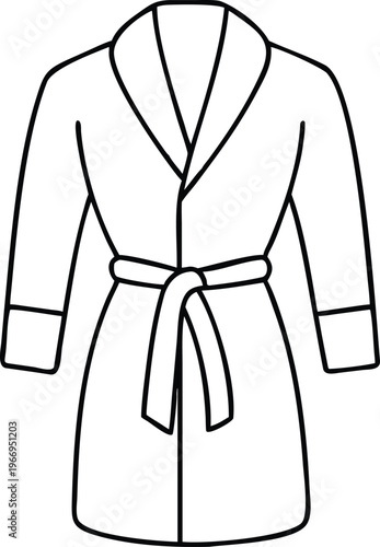 Comfortable Hotel Robe Outline Sketch Suitable for Wellness and Relaxation Themed Visuals