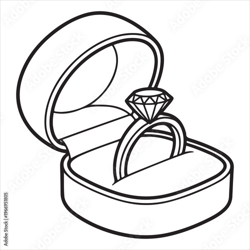 A diamond ring in an open jewelry box