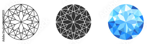 Diamond vector image. A realistic image of a crystal gemstone for your design. An element of luxury and wealth for a jewelry store.