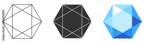 Diamond vector image. A realistic image of a crystal gemstone for your design. An element of luxury and wealth for a jewelry store.