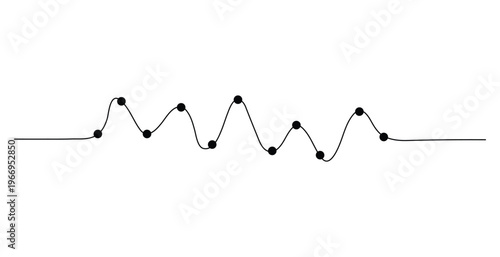 A black line graph with multiple peaks and valleys