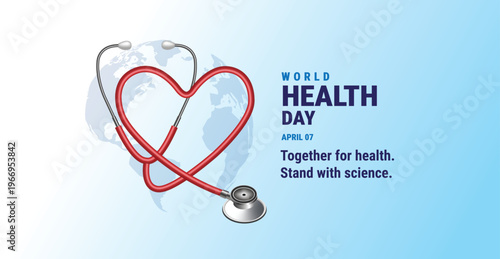 World Health Day concept background. Together for health. Stand with science. 