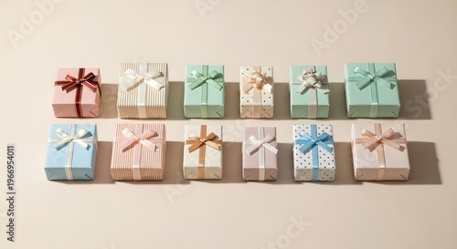 Assorted gift boxes with ribbons a colorful and festive display