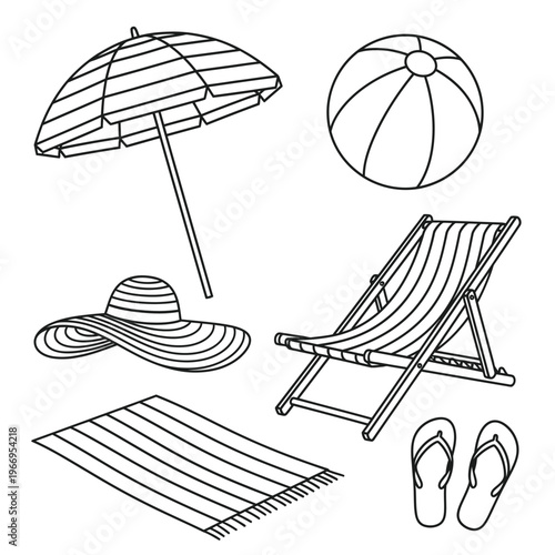 Classic beach essentials for a relaxing day by the shore