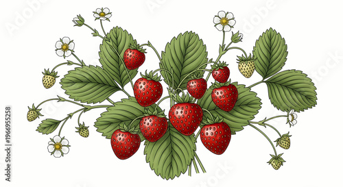 Fresh Strawberries and Blossoms Arrangement