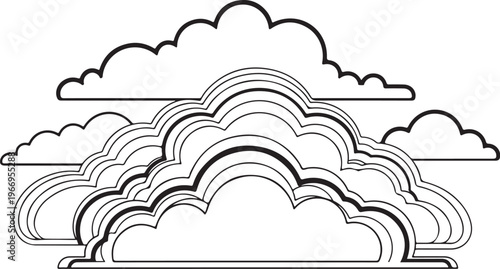 Illustration of clouds in a simple line art style