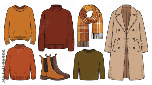Collection of Autumn Winter Clothing and Accessories 1.