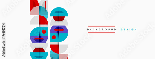 Abstract geometric shapes, vibrant colors, modern design. Minimalist composition, clean lines, suitable background element.