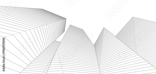 ​​abstract architecture 3d illustration background	
