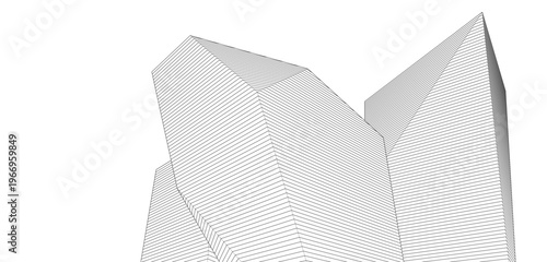 ​​abstract architecture 3d illustration background	
