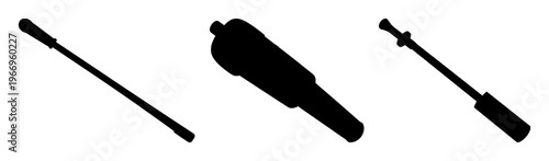 Black silhouette, white background: joystick set with simple line art design featuring line art, illustrations, graphic resources with vector and design elements