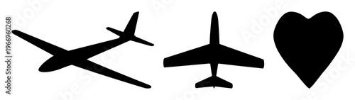 Slide set with black silhouette on white background featuring presentation, document, business with iconography and vector