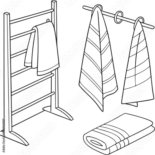 set of clothes hangers with clothes