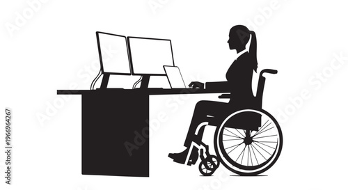 Accessibility Silhouette Icon Set: Inclusion & Workplace Empowerment