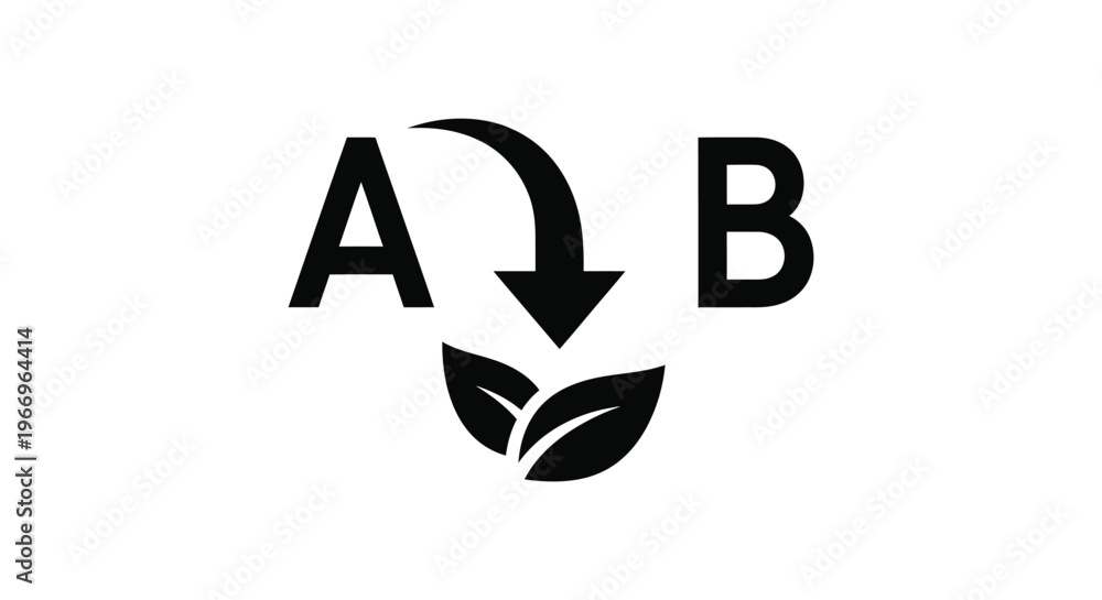 Obraz premium a black icon with a curved arrow and leaves Vector