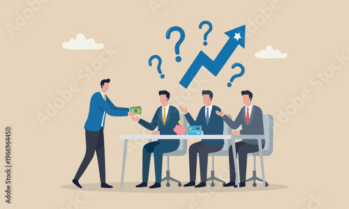 Borrow money industrial and loan, incentive or bonus payment, credit or lending concept, businessman hand giving money banknote to friend's hand