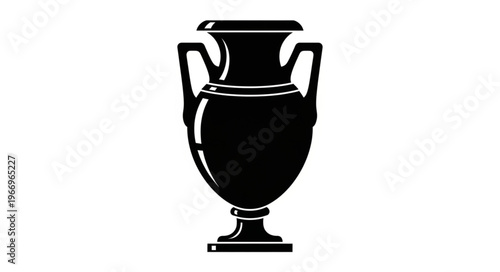 Ancient Greek Amphora Silhouette Trophy Icon.