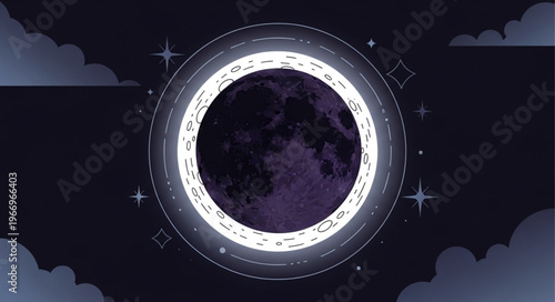 Mysterious glowing ring around the moon during eclipse.