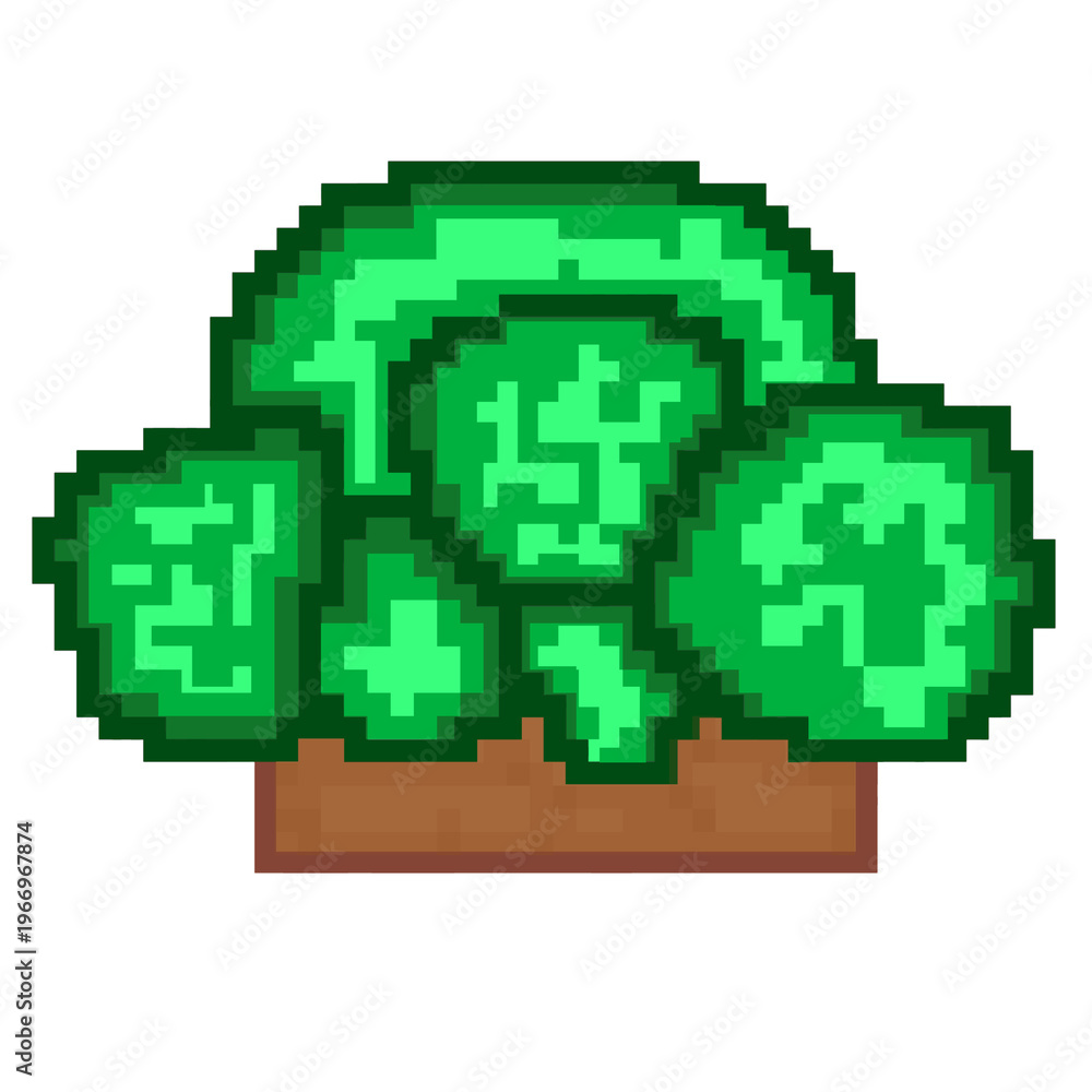 Fototapeta premium Pixel art broccoli vegetable retro 8 bit illustration