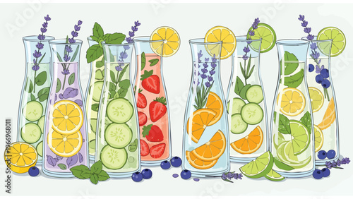 Infused Water Bottles Collection: Healthy Fruit & Herb Refreshments for Lifestyle Brands