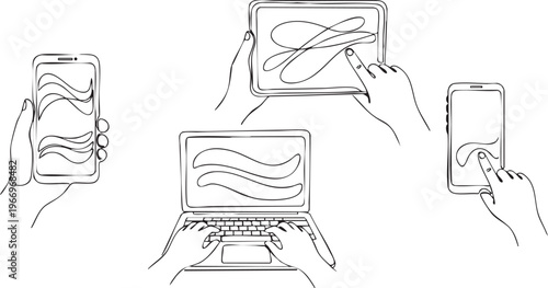 Cross-platform digital drawing and interaction methods on various devices