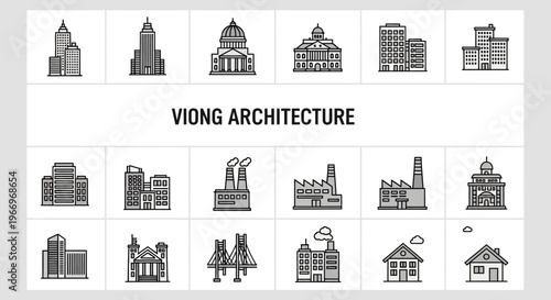 Viong Architecture: Collection of Modern and Classic Building Icons