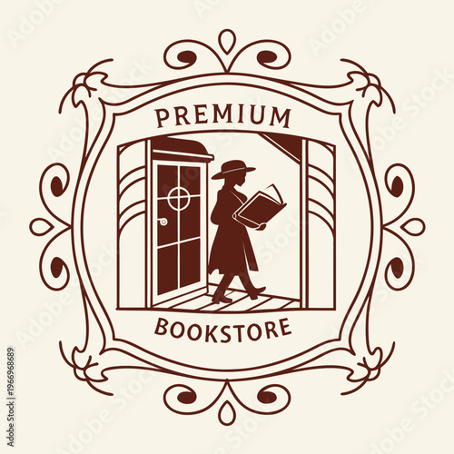 Premium book store logo with elegant page icon - vector with ideal for publisher