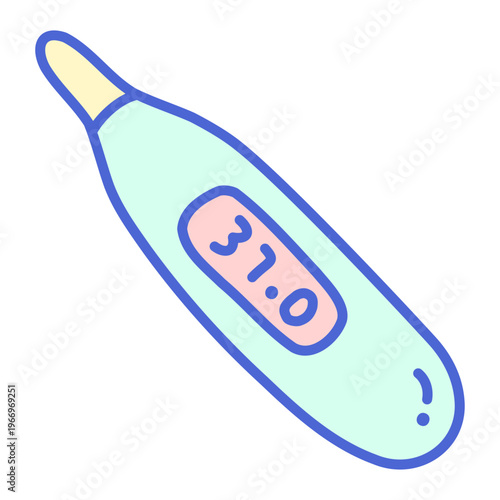 Medical Thermometer Illustration: A vibrant illustration of a medical thermometer, depicting accurate temperature readings, perfect for healthcare and medical content.