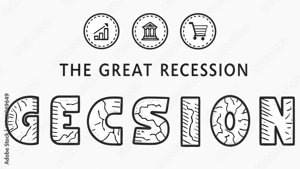Φωτογραφία The great recession financial crisis and economic downturn illustrated
