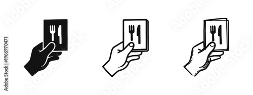 Fast Food Delivery Service Cloche Platter Icon Set