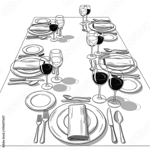restaurant table set
