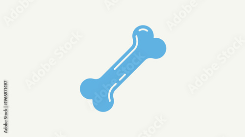 A simple, stylized illustration of a light blue dog bone icon with rounded ends on a plain white background, perfect for pet-related content