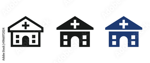 Hospital Clinic Icon – Medical Healthcare Symbol Vector Illustration