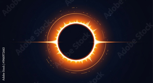 Abstract representation of a solar eclipse with glowing corona.