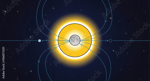 Illustration of Earths Magnetosphere Protecting Planet From Solar Wind.