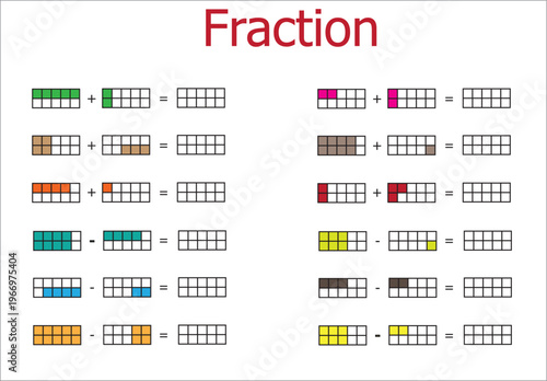 Fractions. Counting game for preschool children. Educational a mathematical game
