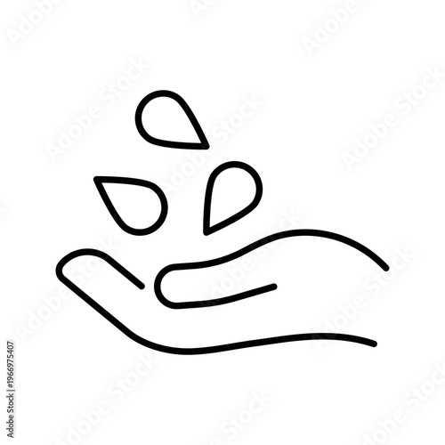 Bird seed icon. Nature and bird feeding line symbol. Black and white.