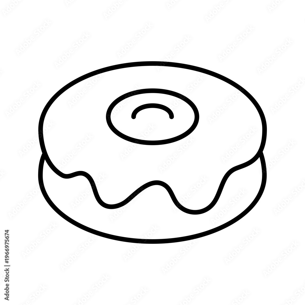 Obraz premium Donut pastry icon. Food and dessert line symbol. Black and white.