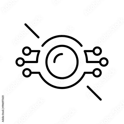 Cryptocurrency mining ban icon. Business and cryptocurrency line symbol. Black and white.