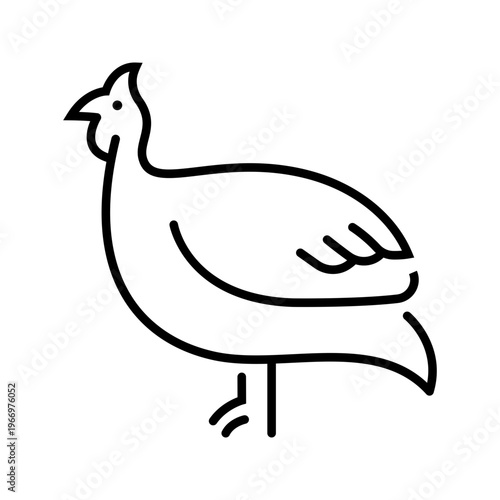 Partridge bird icon. Industry and poultry line symbol. Black and white.