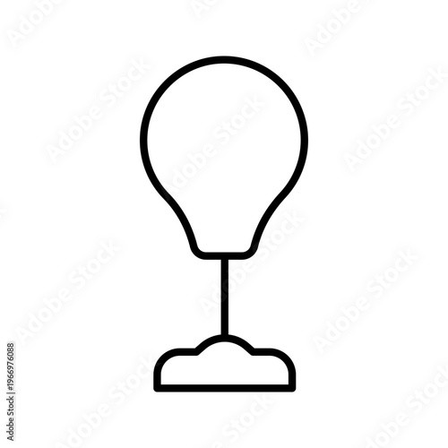 Punching bag icon. Sports and boxing line symbol. Black and white.