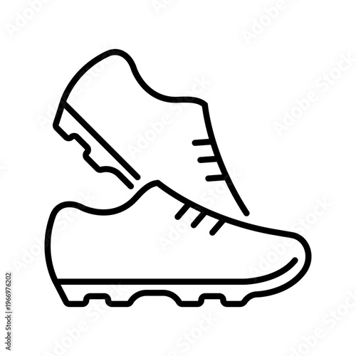 Soccer cleats icon. Sports and soccer line symbol. Black and white.