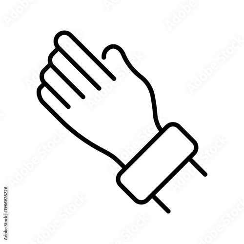 Sports wristband icon. Sports and sports accessory line symbol. Black and white.